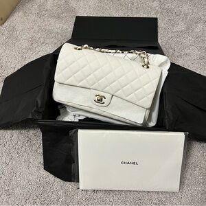 Chanel White Medium Flap Bag